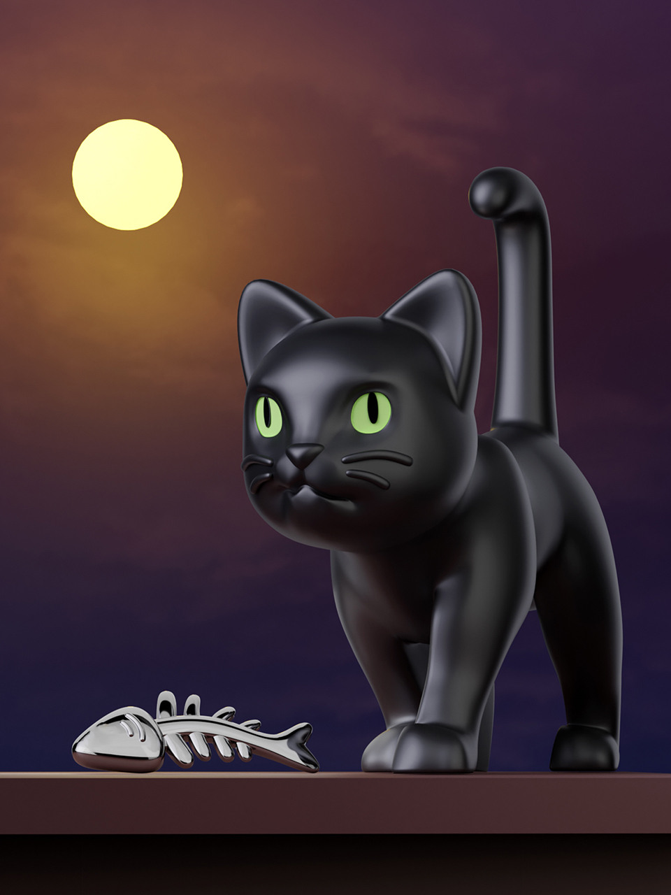 Metamorphosis Belgium Metal Keyring Black Cat