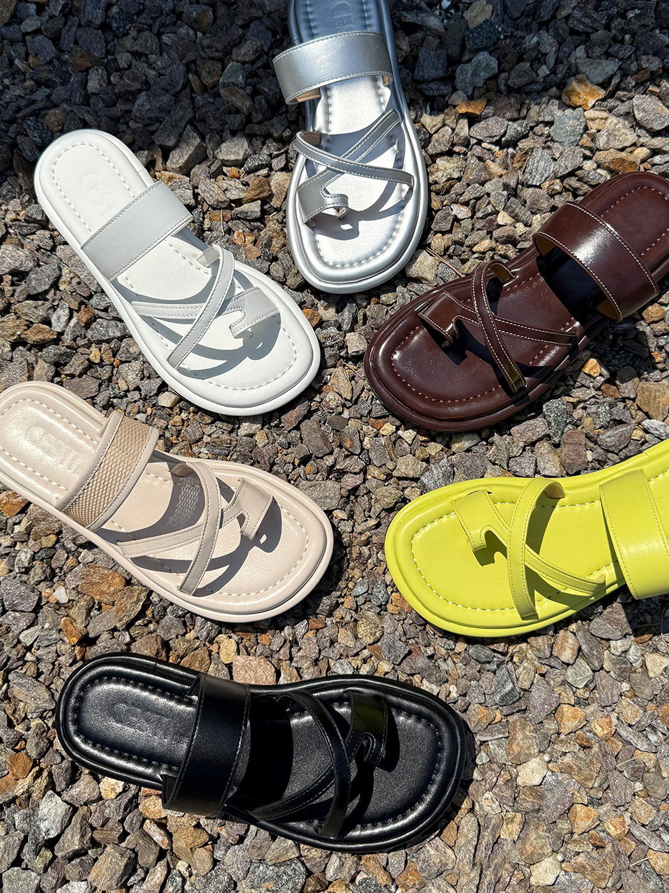Круглый носок подушечные шлёпанцы 6 colors (Beige эксклюзив)