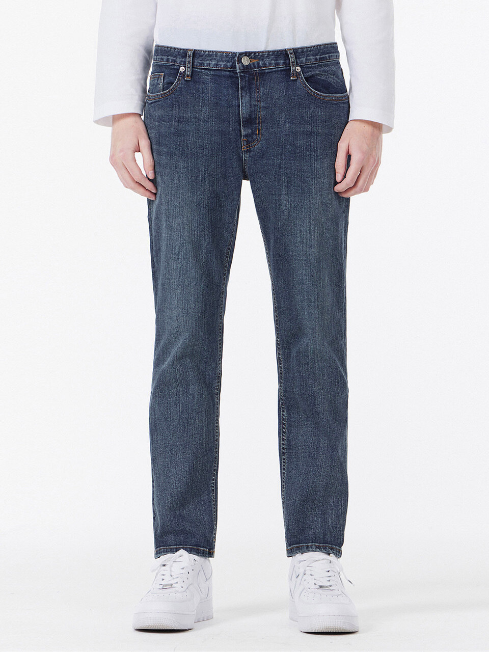 Узкие кроп-джинсы Signature Stud, Indigo