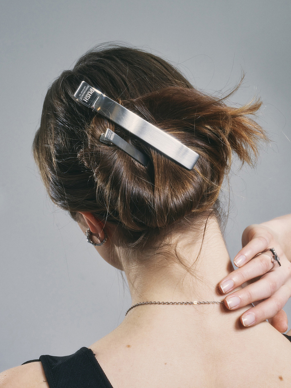 NO.353 [SILVER] HAIR PIN 2SET XXL заколки-пушпины