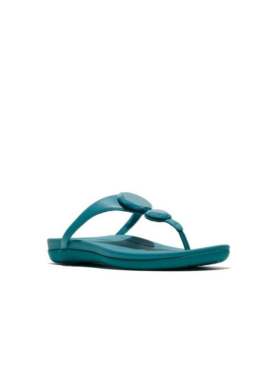 FitFlop женские сандалии Soleij Glossy Disc Toe-Post Teal FT64K2T36Q