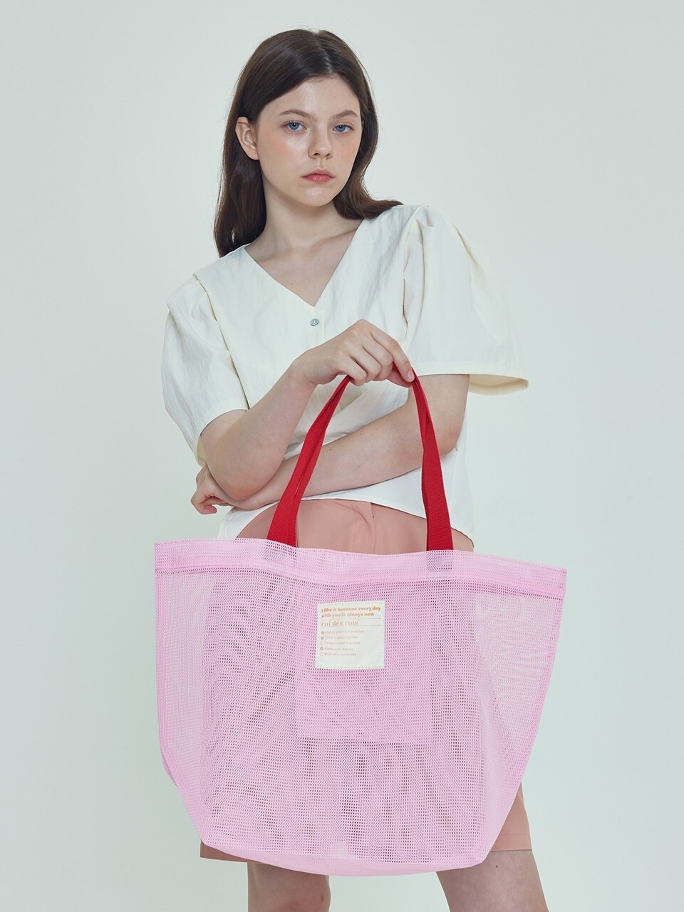 Двухцветная сетчатая мультисумка (Pink/Red)