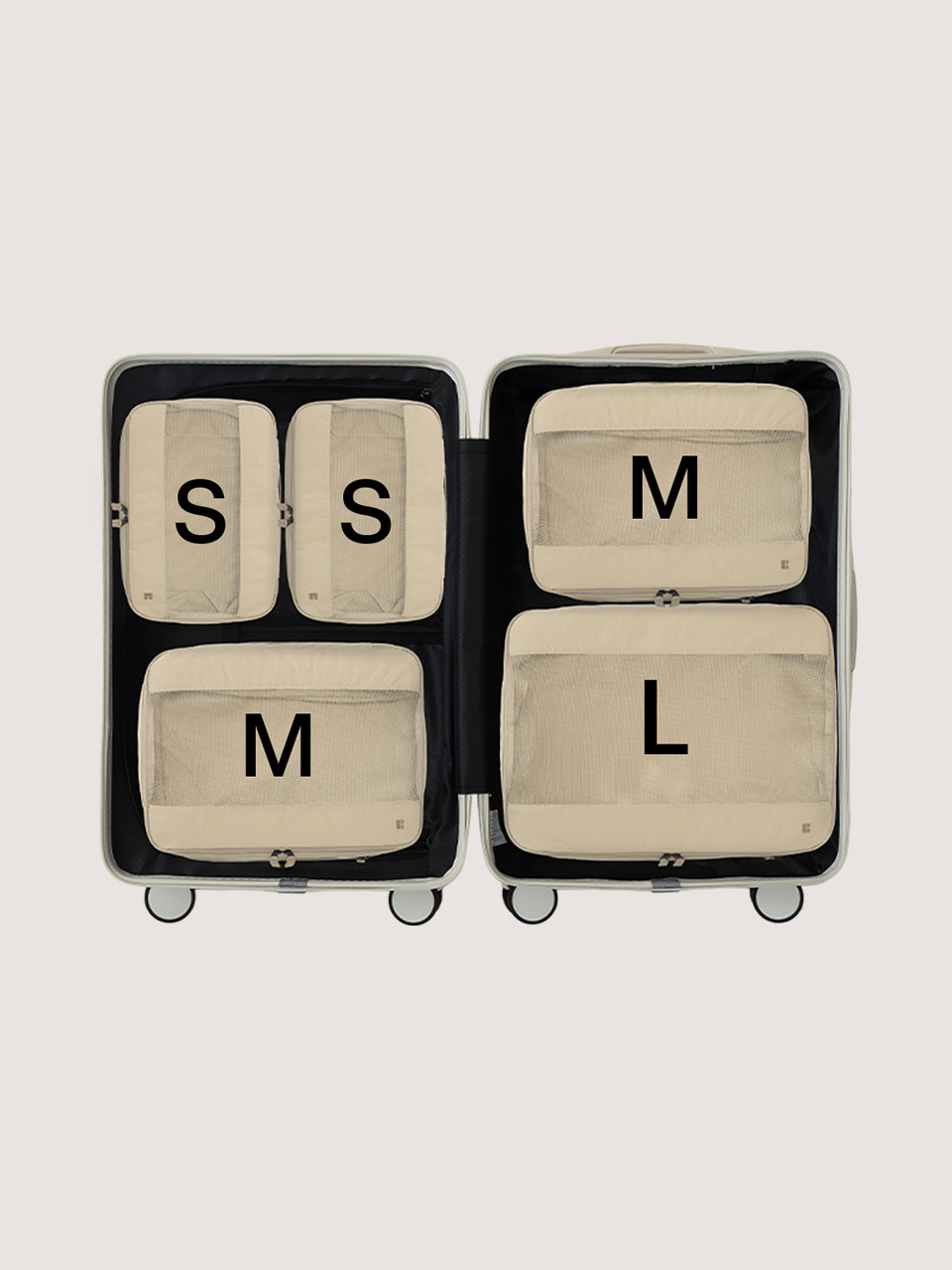 [28 дюймов] Дорожные компрессионные чехлы S+S+M+M+L