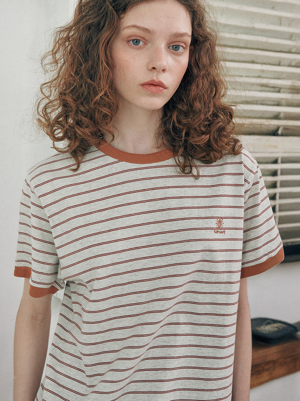 Loma Stripe Ringer T-Shirts Brown