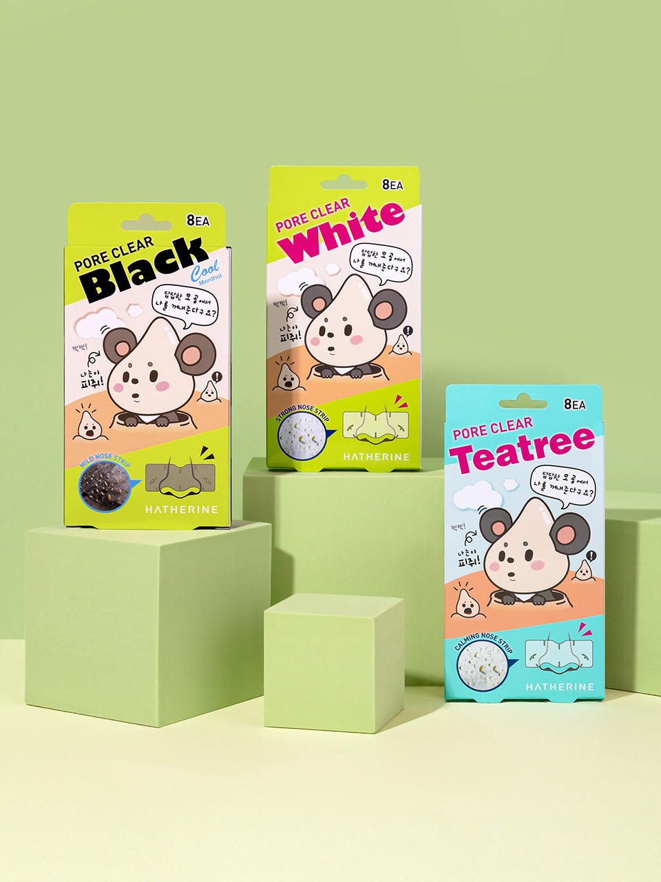 Pore Clear пластыри для пор 32 шт (White/Black/Tea Tree)