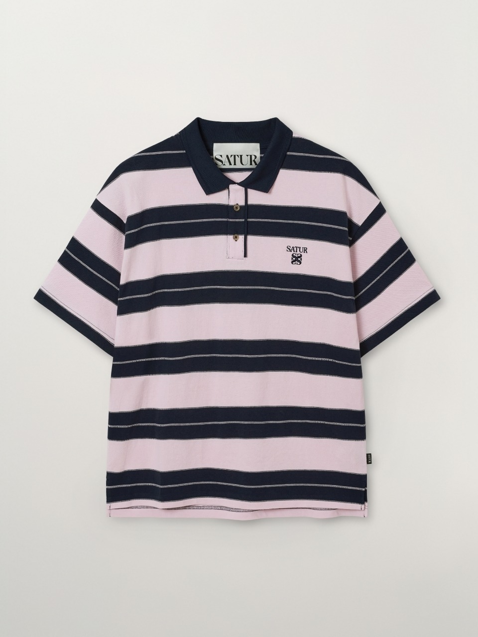 Футболка-поло Apero Stripe Pique_Pink