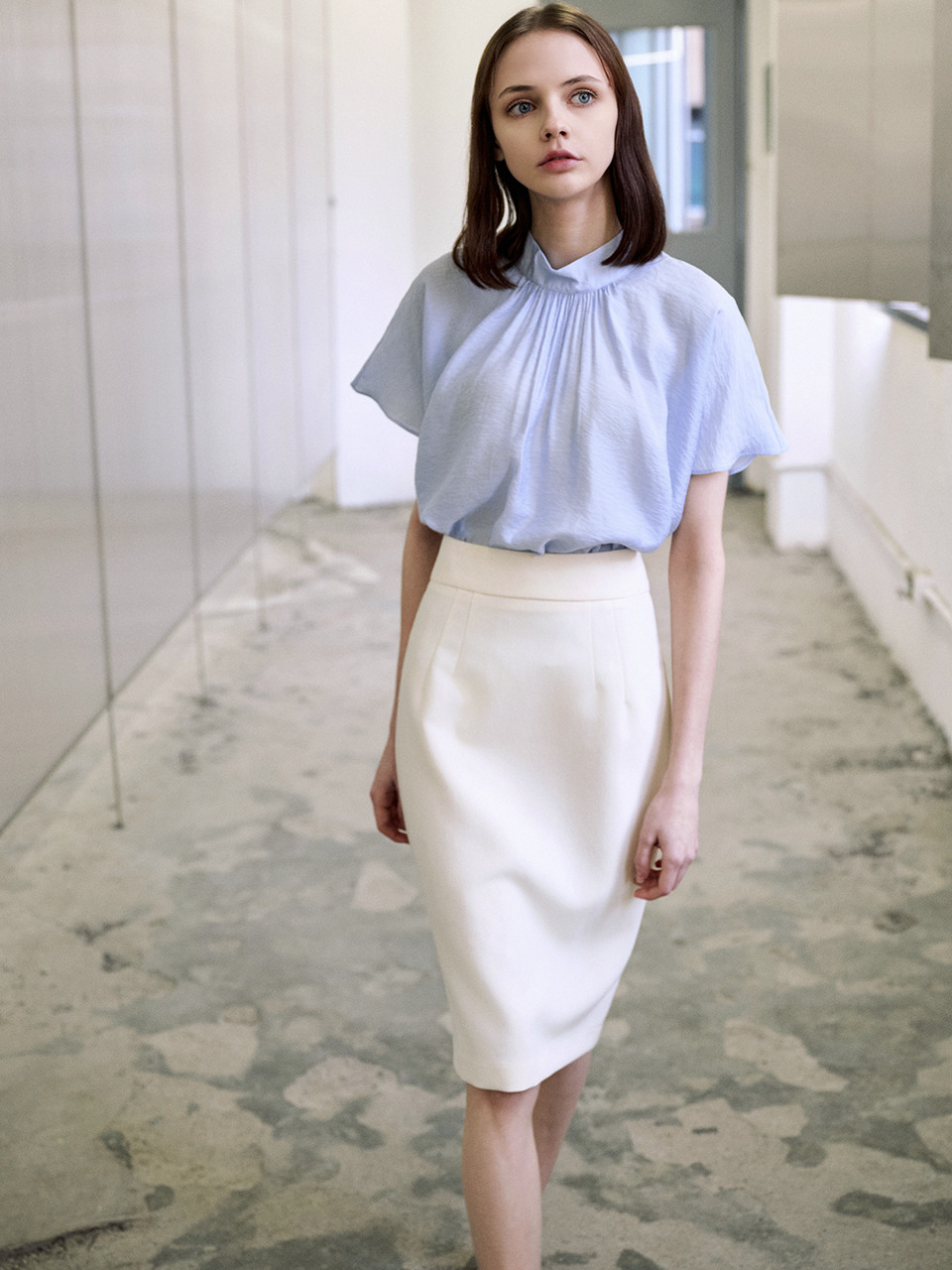 【レインボーグラデがお洒落♡】Louis Vuitton ポロシャツ 랭파이브][LUDY] HIGH NECK BLOUSE [루디] 하이넥 블라우스_