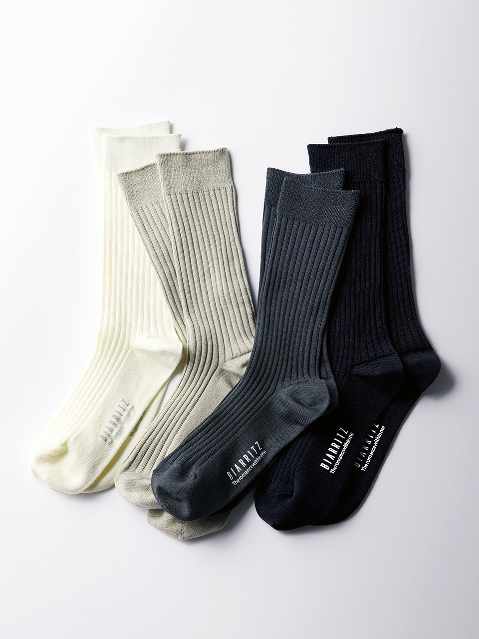 [4SET] Хлопковые носки в рубчик Peanut 4color