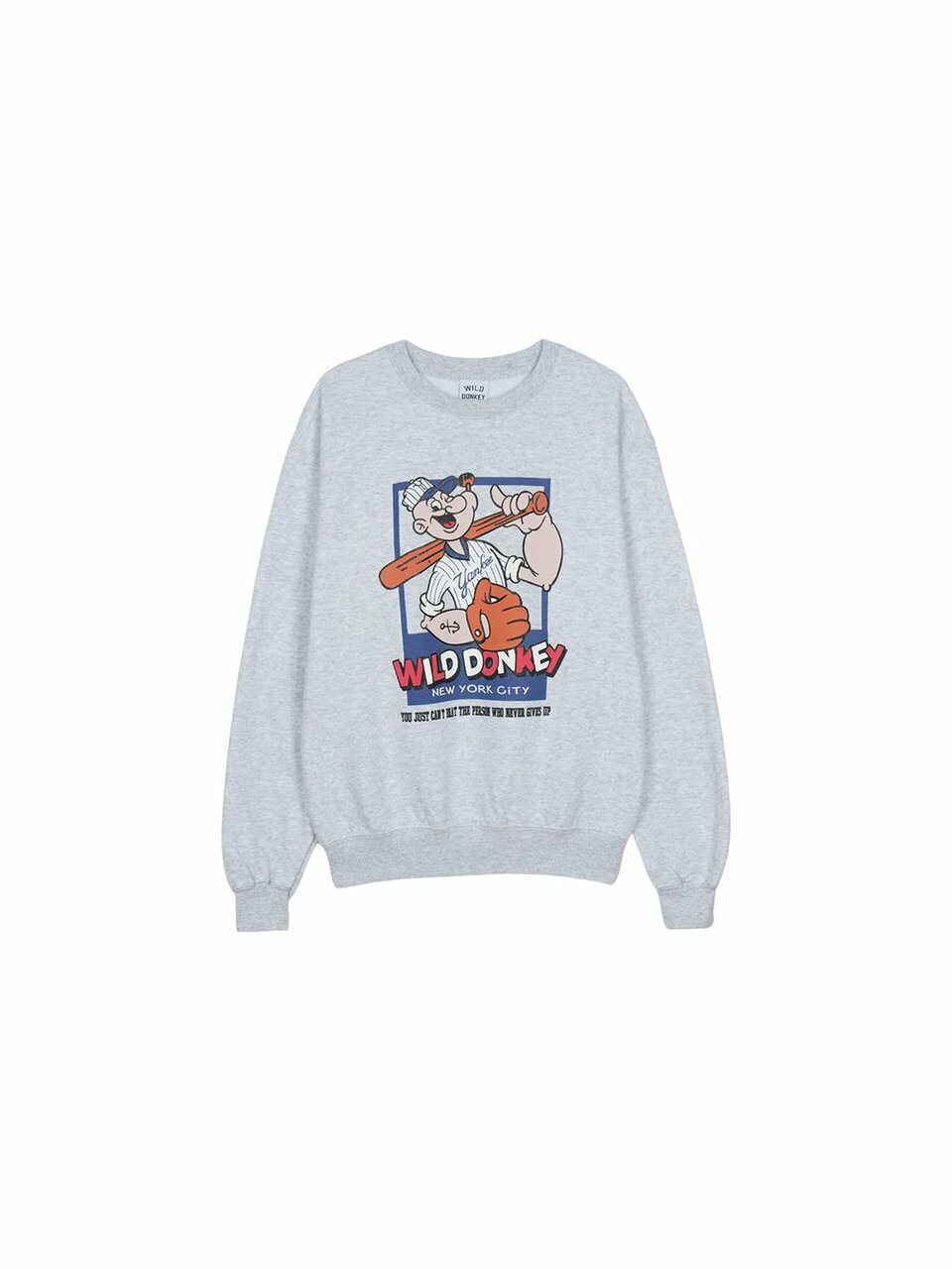 Wild Donkey FG-NEVER-GIVE-UP свитшот Heather Grey
