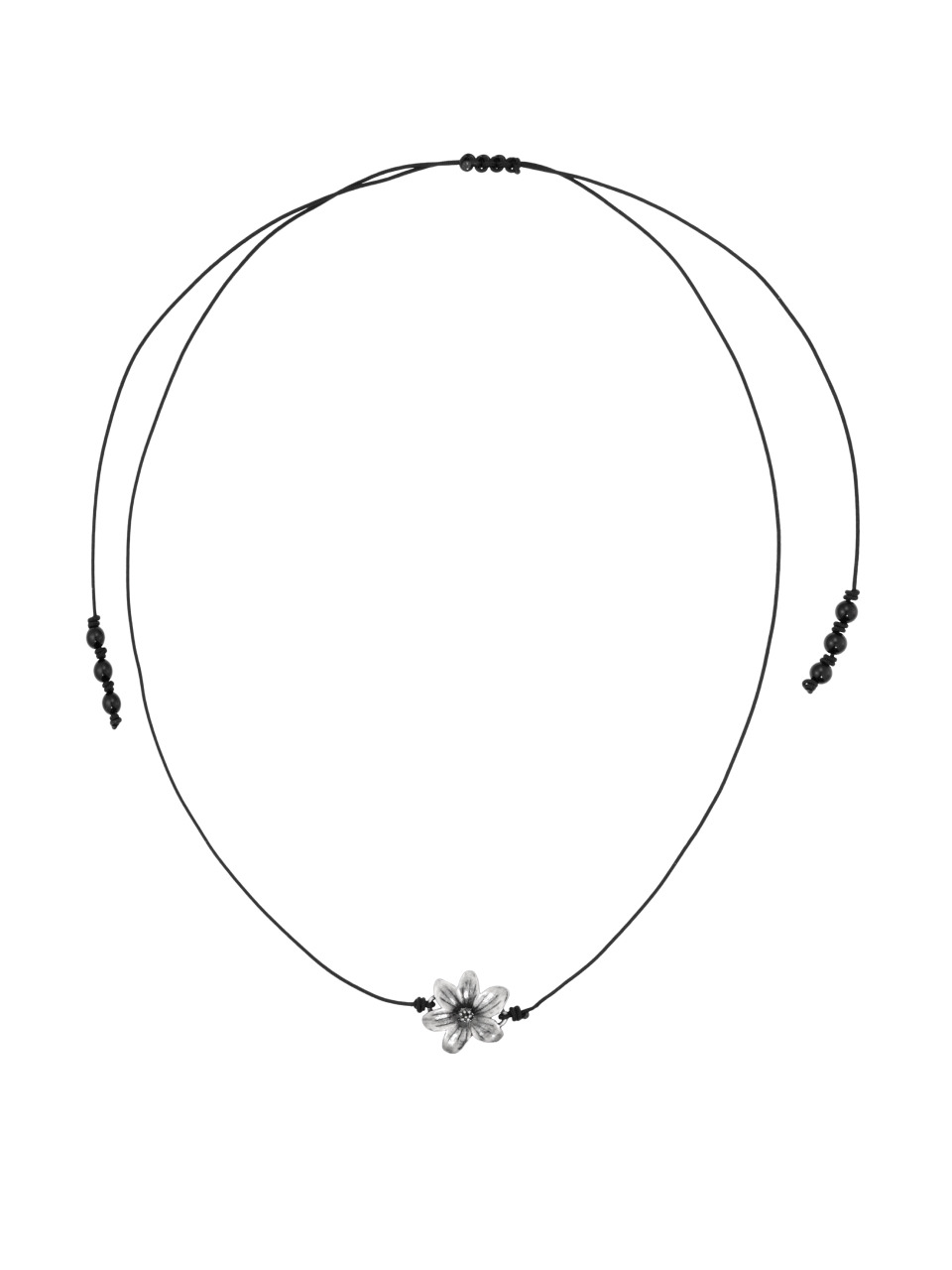 petal strap necklace-чёрный