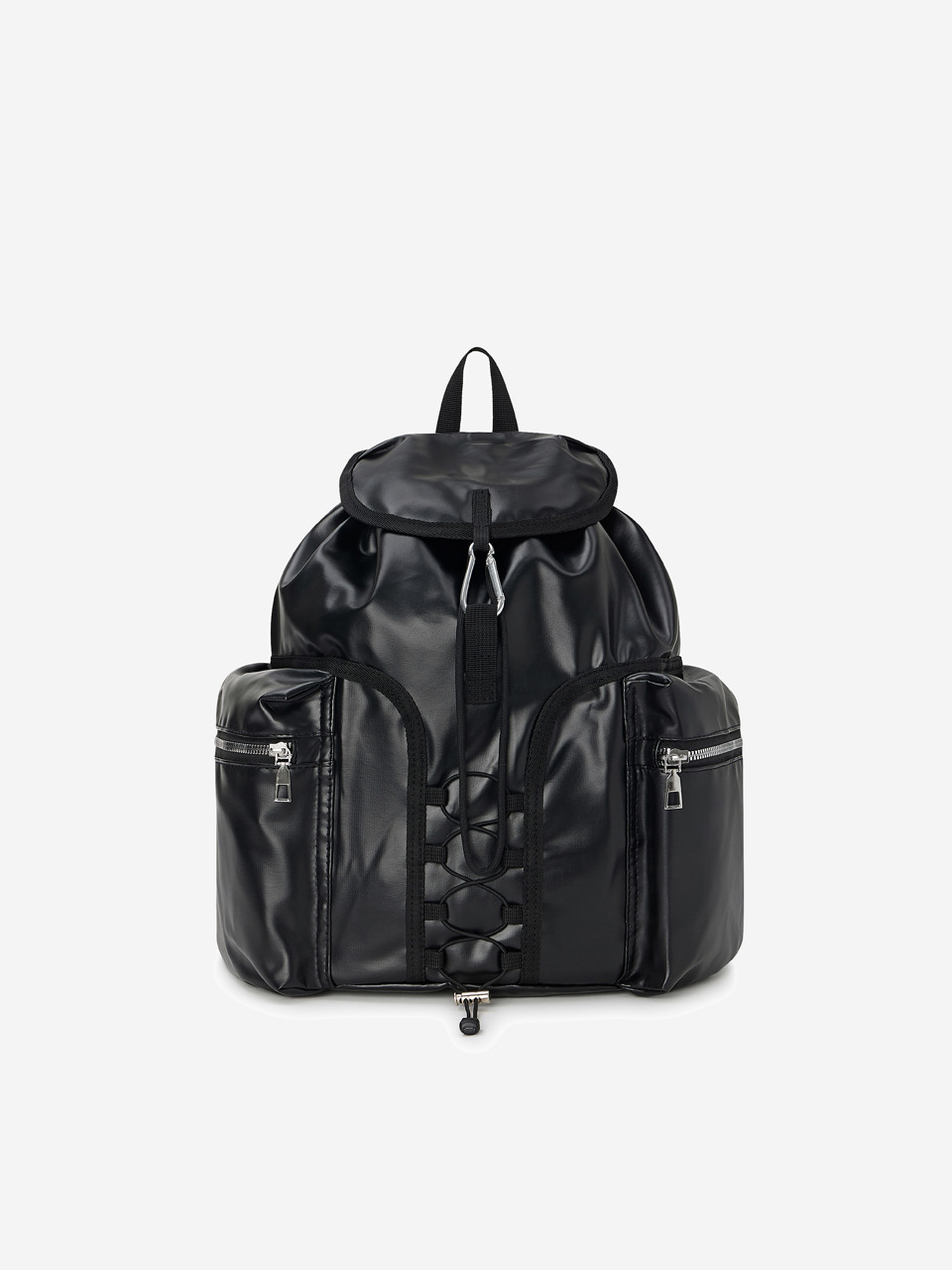 Легкий кожаный женский рюкзак Rosa Lace Backpack_Black