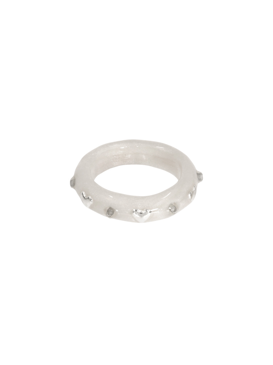 heart surrounding ring-белый