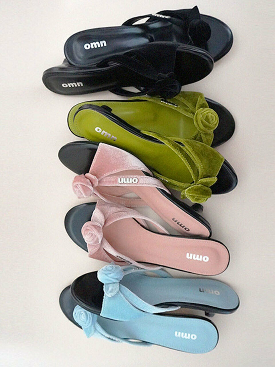 omn Rose Velvet Mule (3cm / 6cm Heel) _3 Colors