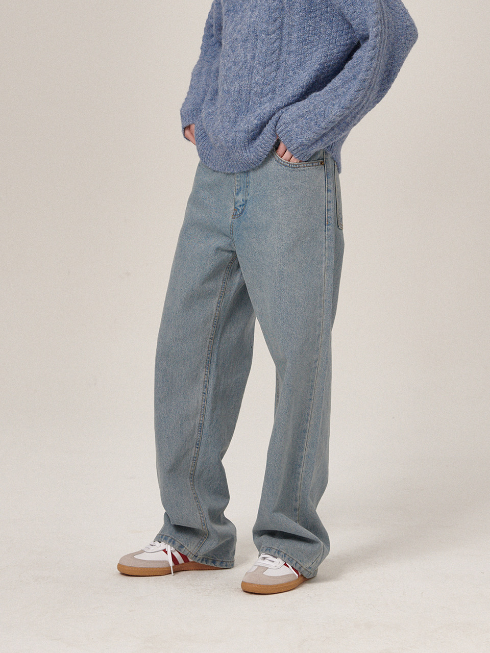 Olas Wide Denim Pants светлый Indigo