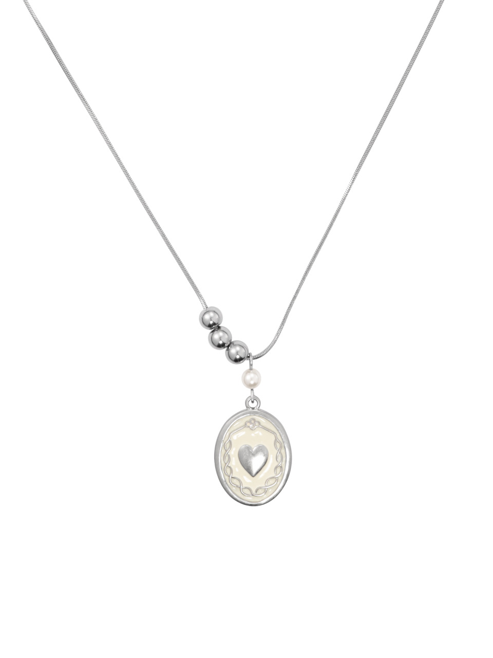 harmless frame necklace-silver