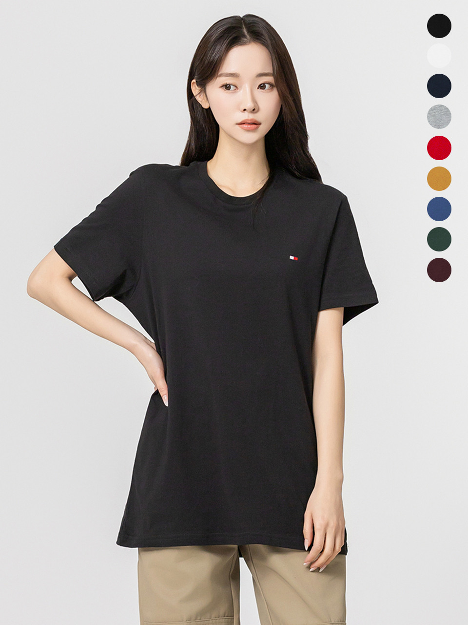 Футболка Tommy Hilfiger с маленьким лого 09T3139 (9colors)