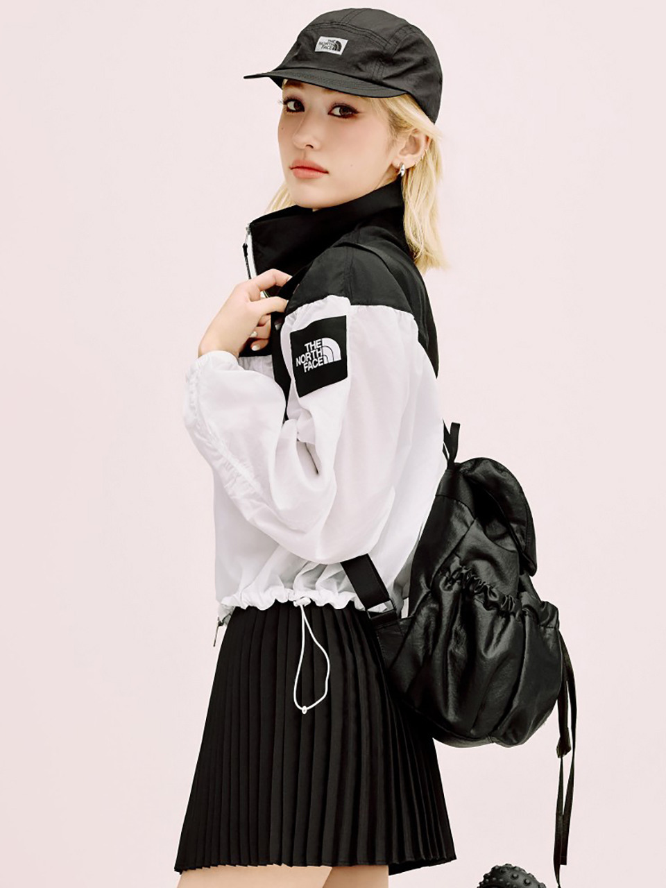 White Label Bonnie Shirring Mini Backpack Black NM2DS11J