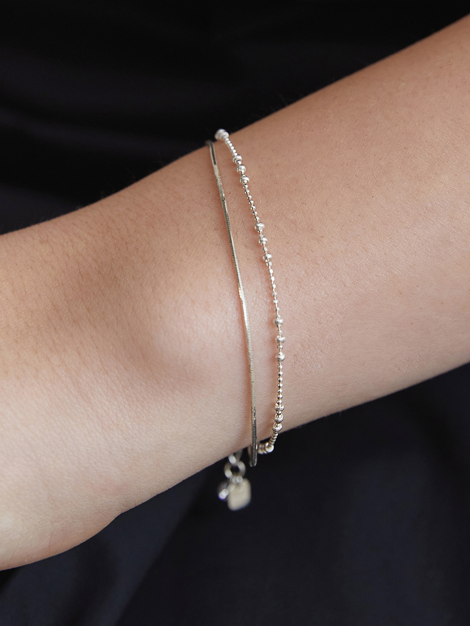 Серебро 925 шарик и цепочка браслет-слой BR1807