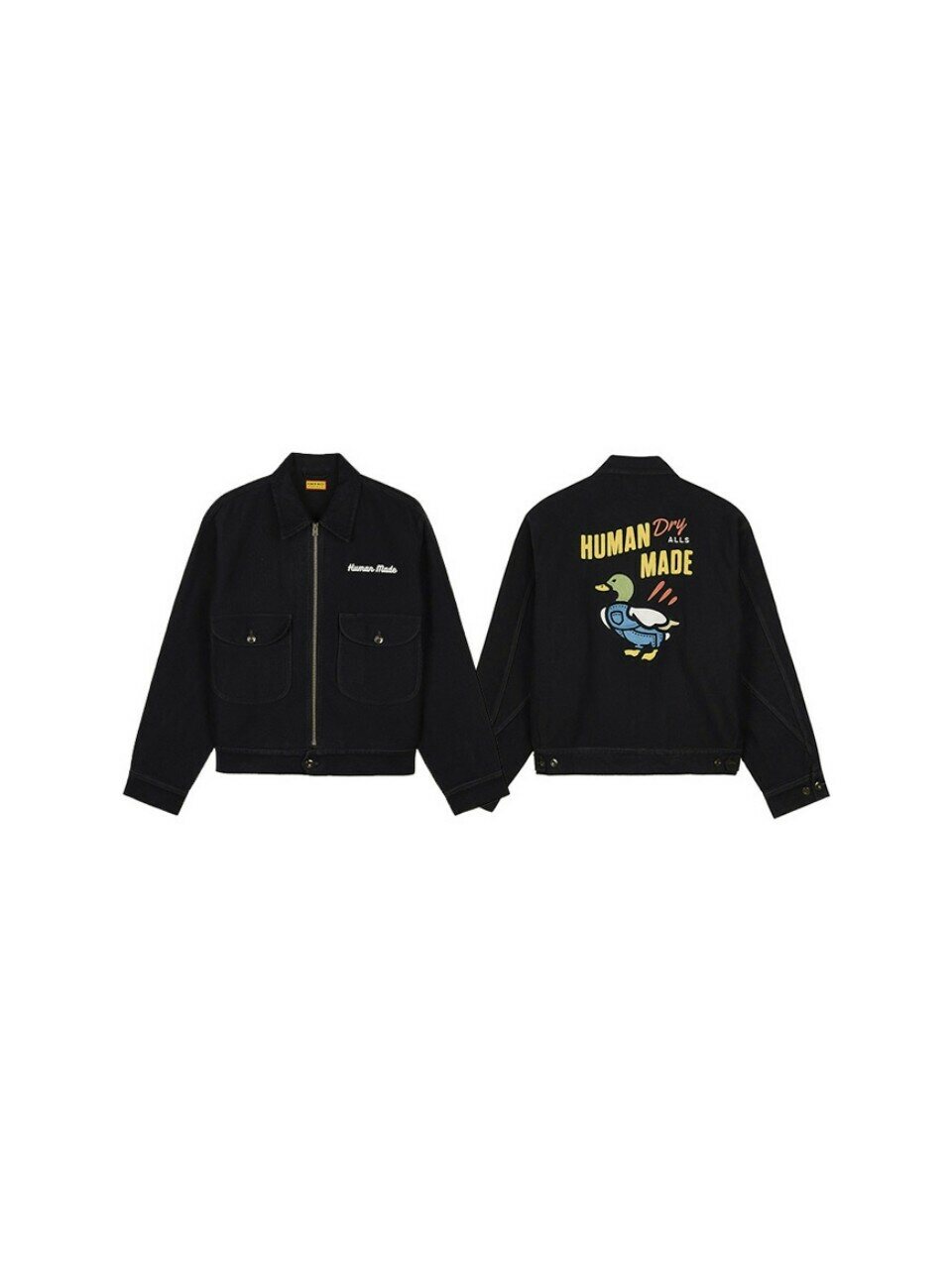 Мужская рабочая куртка на молнии HUMAN MADE FW25 HM30JK009 BLACK