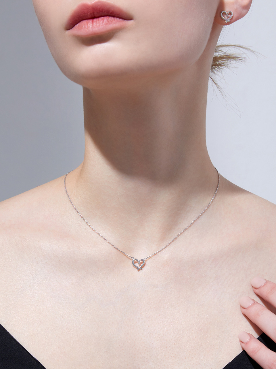 【STONEHENgE】Silver Material Heart Necklace SC1636〜韓国発 先払いのみ）韓国スターグッズ [防弾少年団 X STONEHENgE