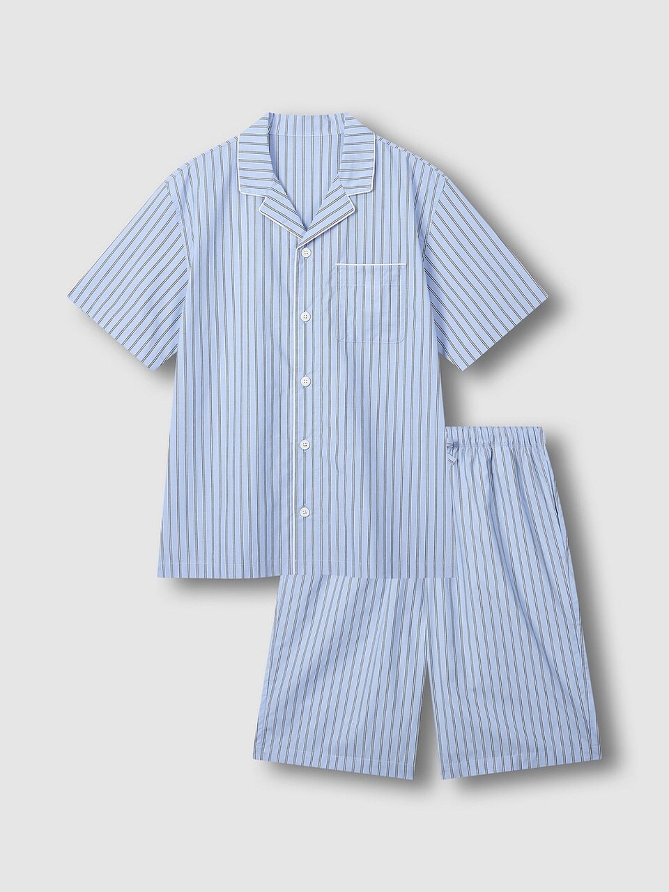 JAJU мужская хлопковая пижама в полоску, капри — Light Blue