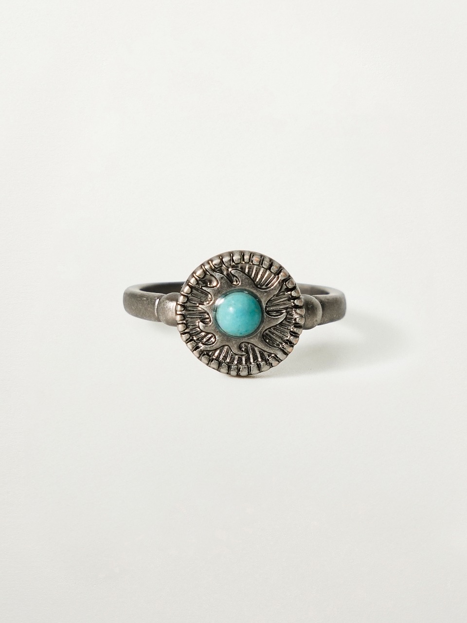 Серебряное кольцо Sun Retro с бирюзой