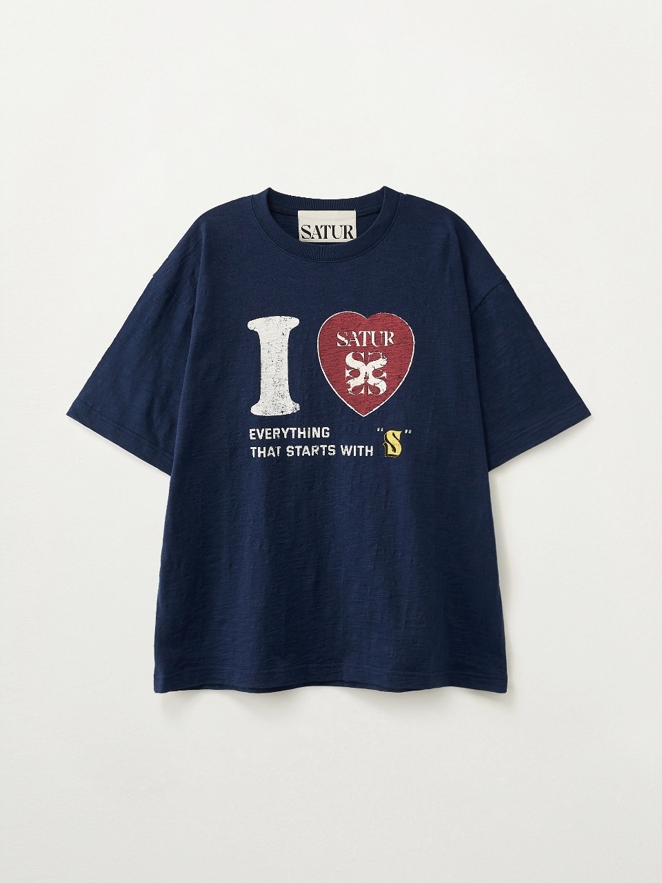 Футболка I LOVE из слаб-трикотажа_Navy
