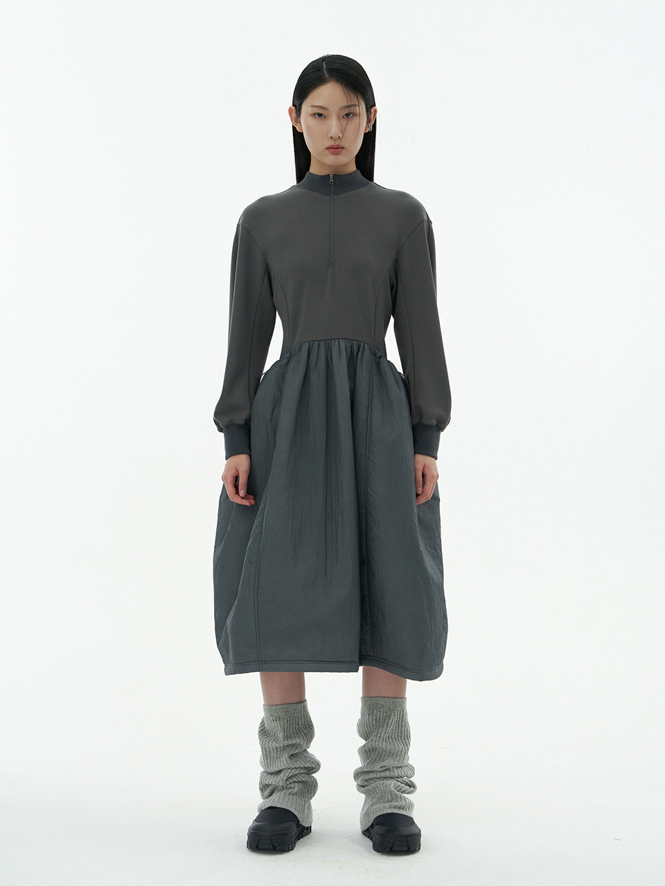 amomento SHEER PADDED DRESS