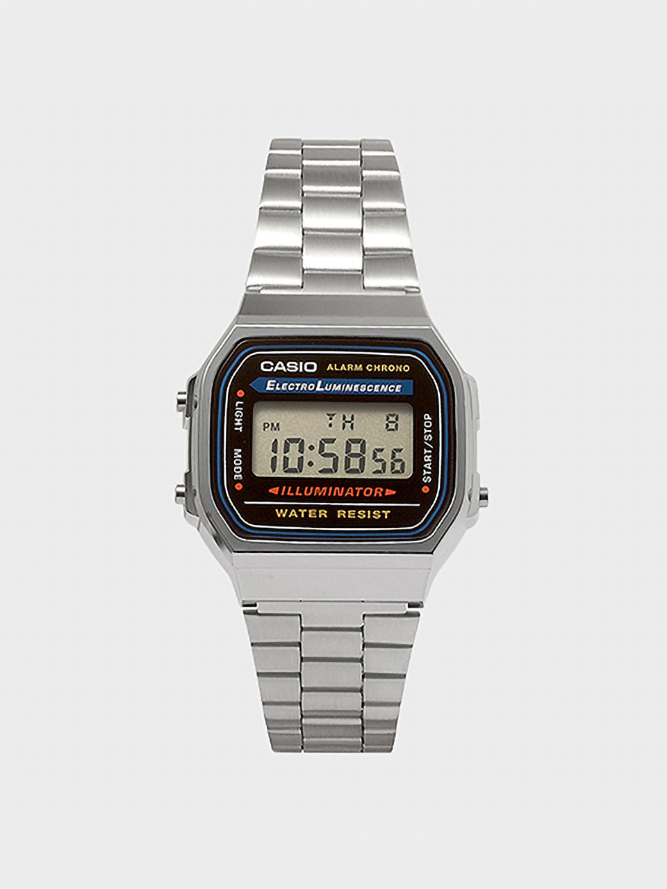 CASIO винтажные металлические цифровые часы унисекс A168WA-1