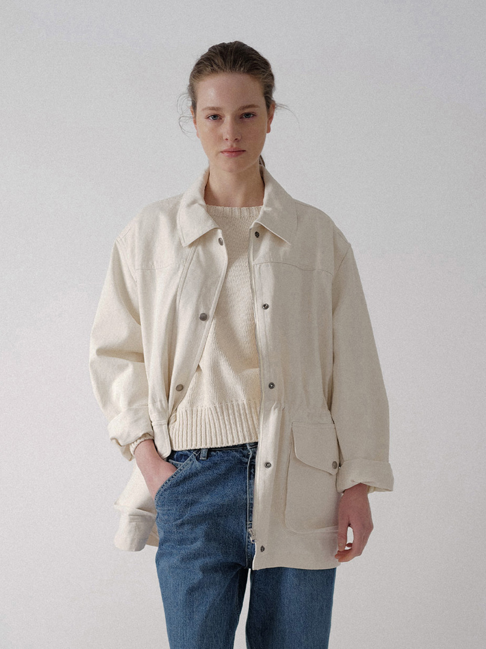 낫띵리튼]Simon cotton field jacket (Off white)