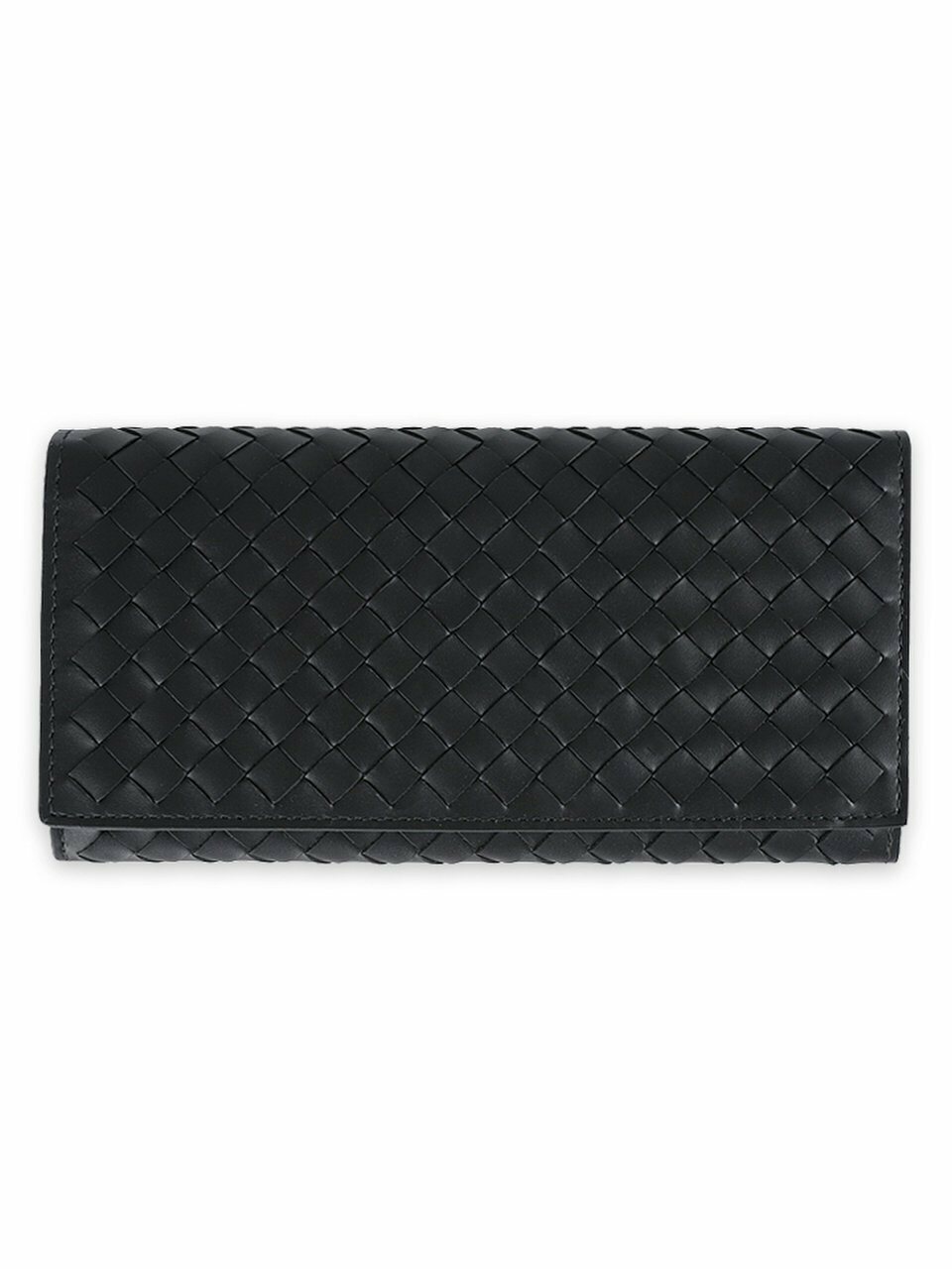 Bottega Veneta 24 S/S мужской длинный кошелёк интреччато Black 577559 V4651 1000