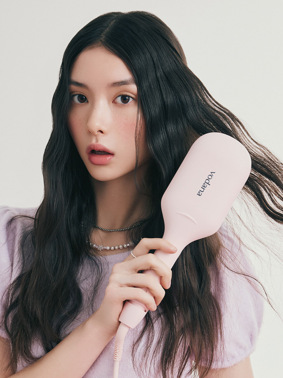 Волнистая плойка Vodana Glow 40mm Powder Pink
