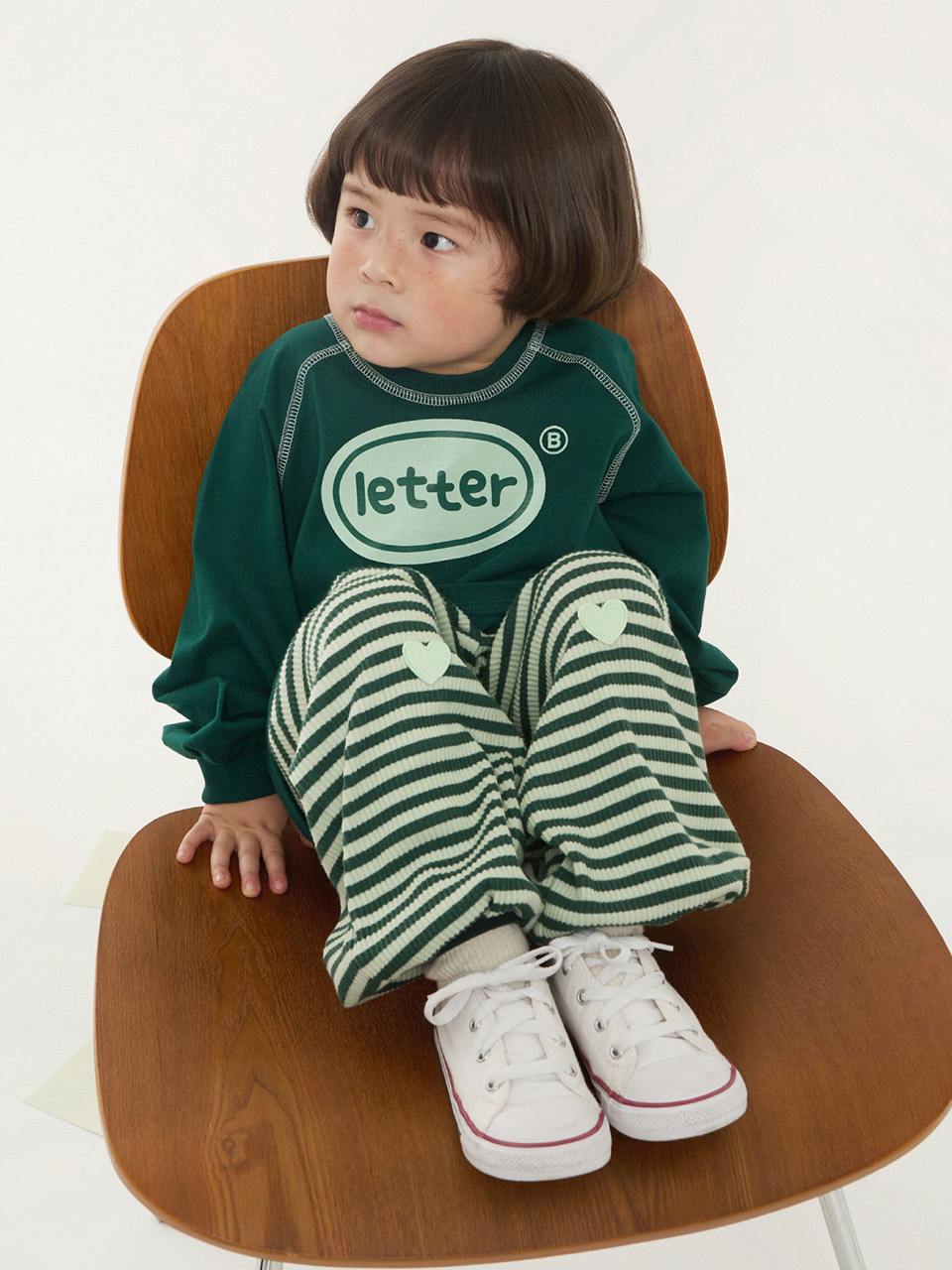 Свободные брюки Jelly Stripe Love_DEEP GREEN