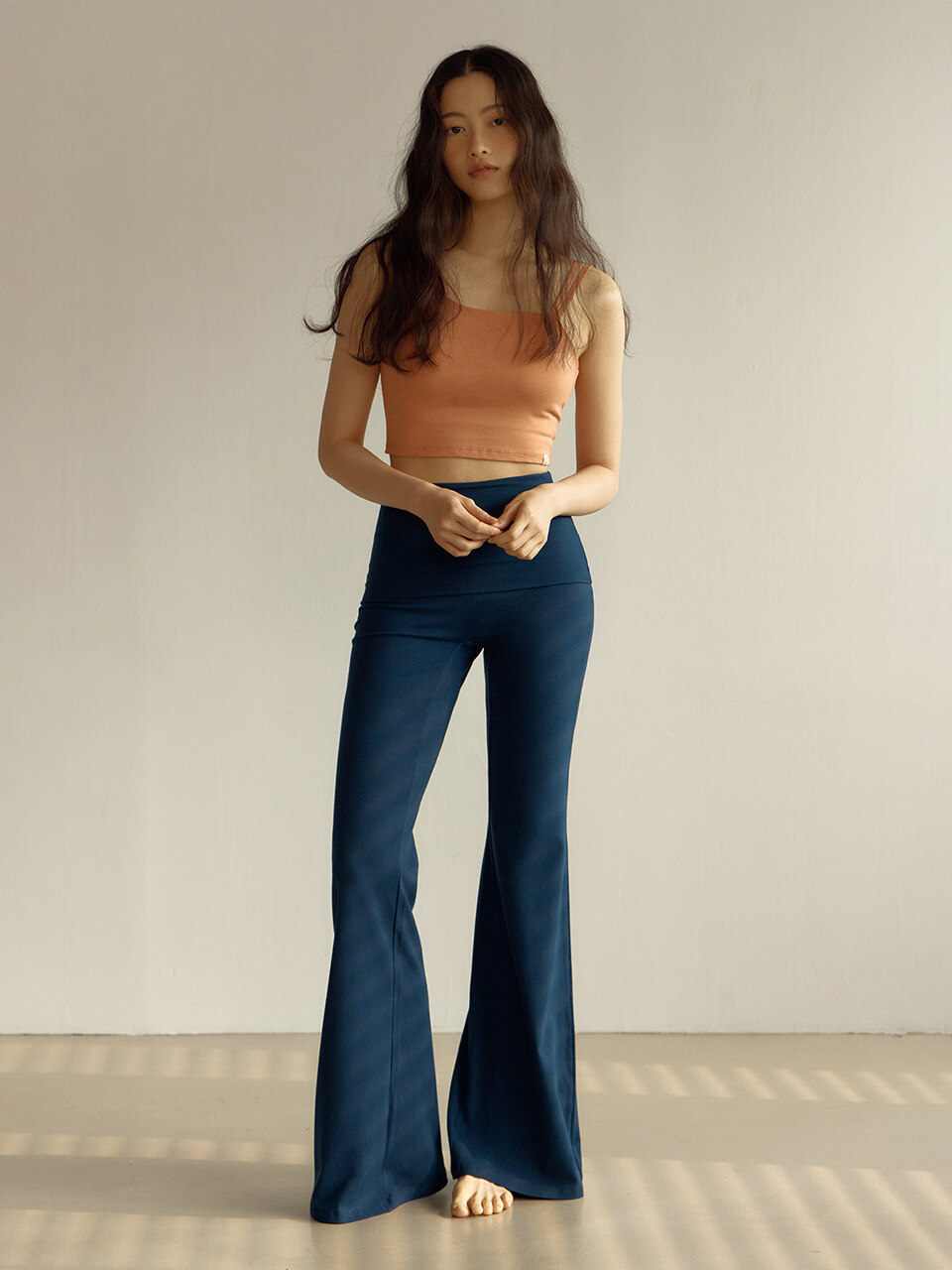High Waist Bootcut Pants (Deep sea)