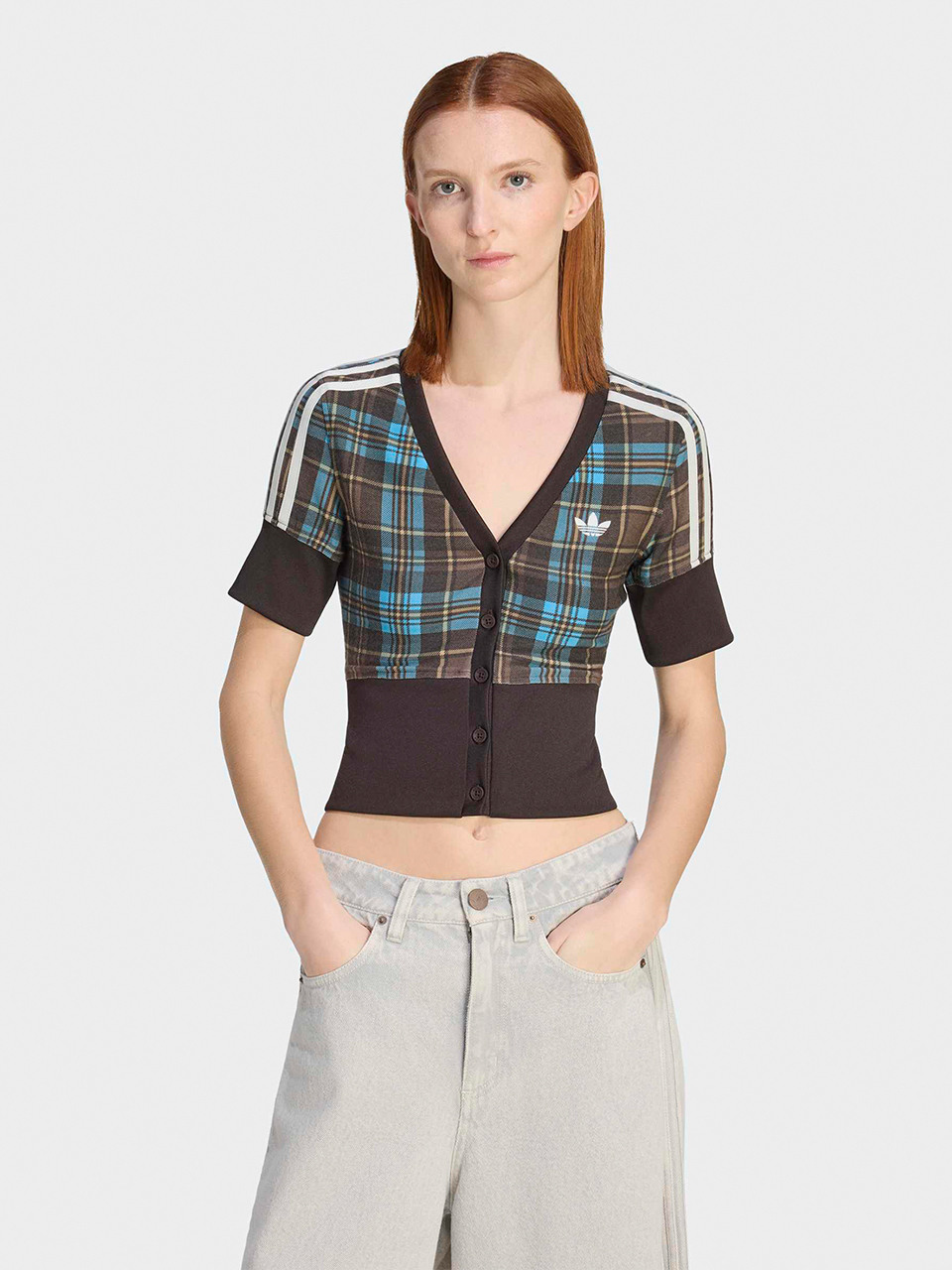 [KW4548] V-NECK CHECK