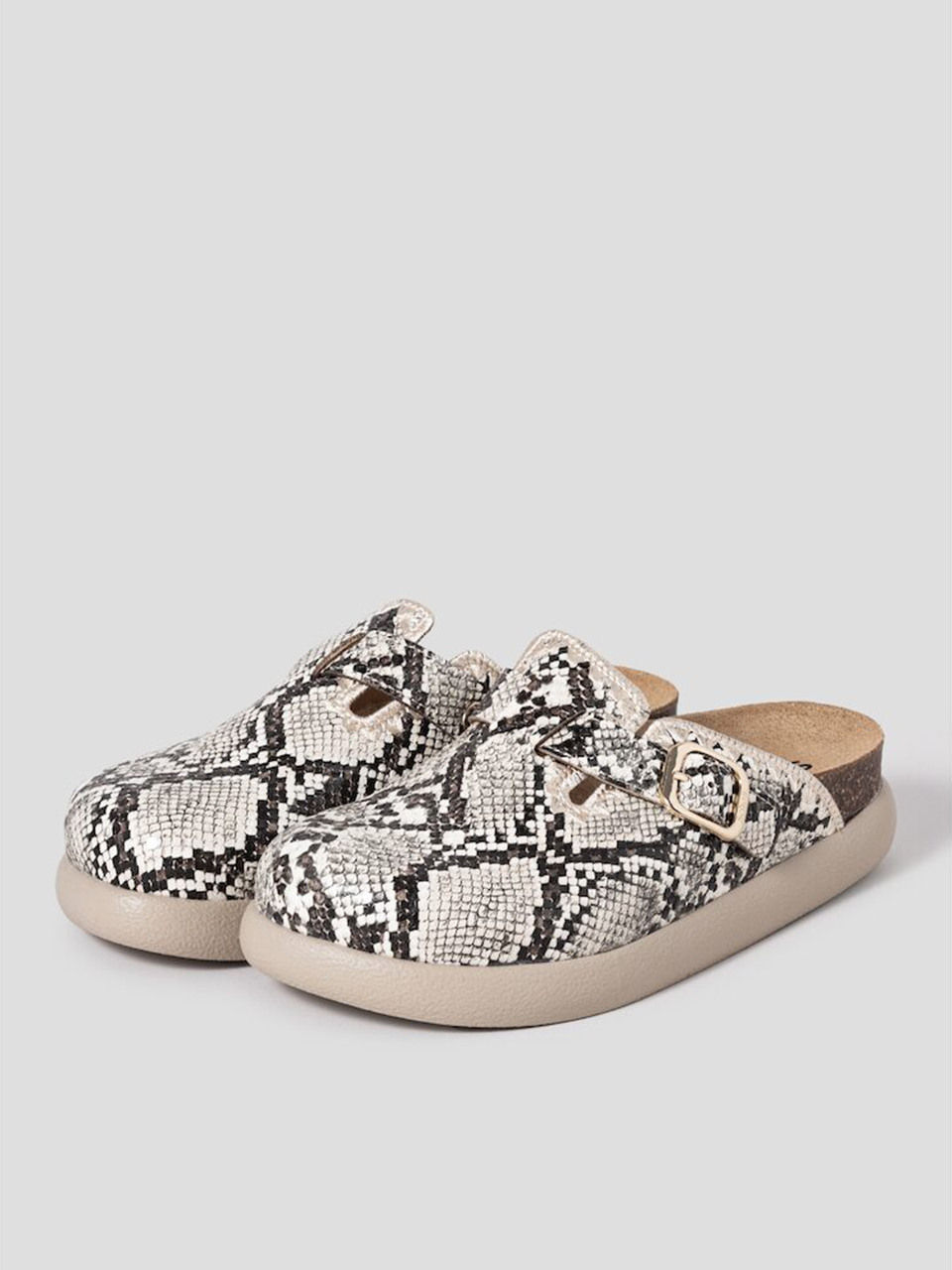 [SCHOLL] (WOMEN) сабо на пробковой подошве Brown (HH54K2C74D)