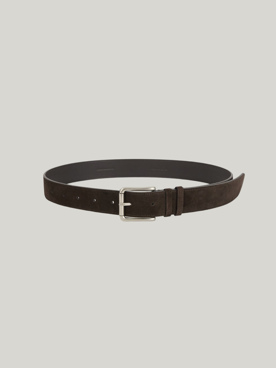 MENS SQUARE LEATHER BELT (KHAKI BROWN)