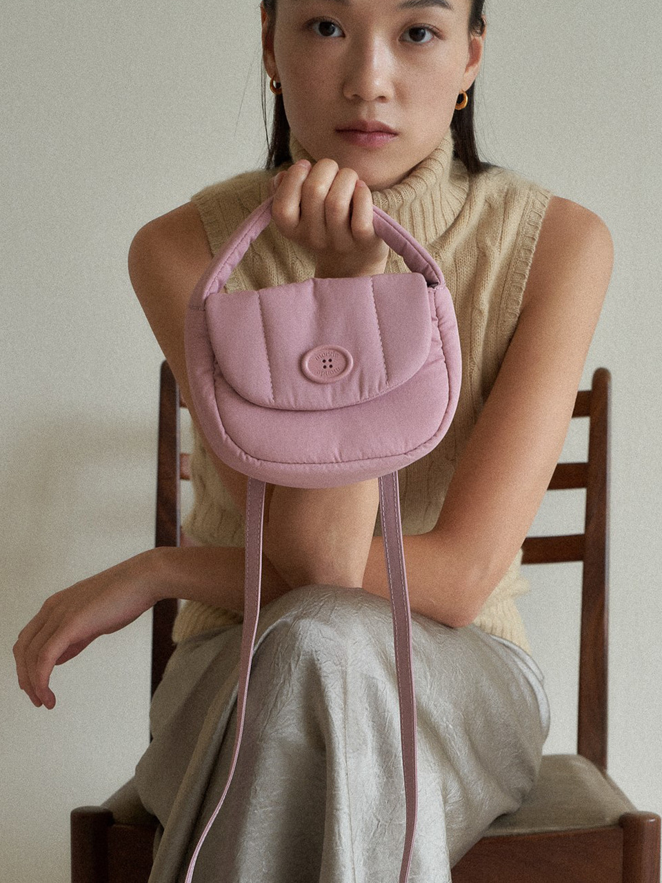 【mondemonde】人気/送料税込 Classic button padding cross bag mondemonde】人気/送料税込 Classic button padding cross bag