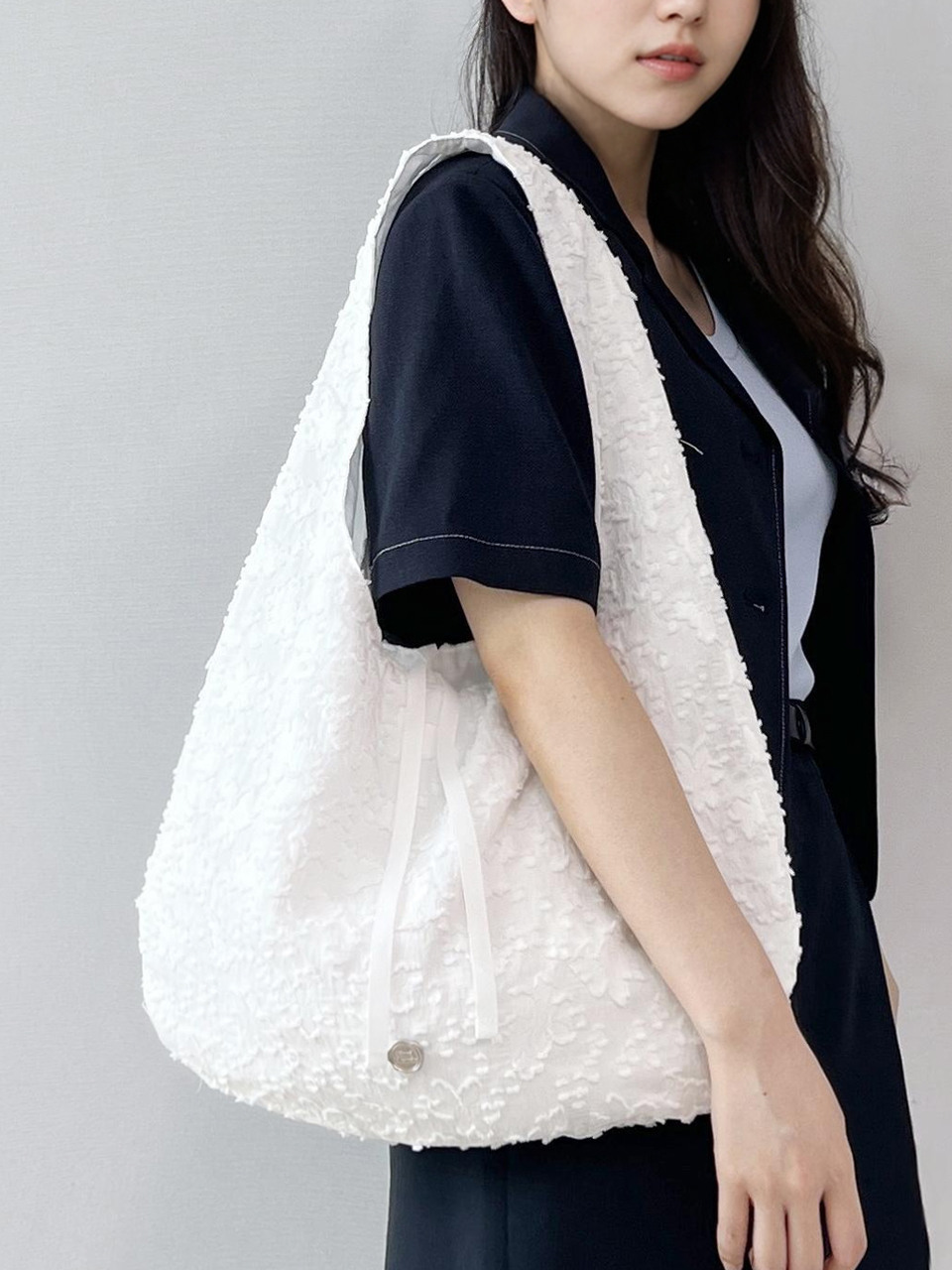 Peony flower shoulder hobo bag 3colors