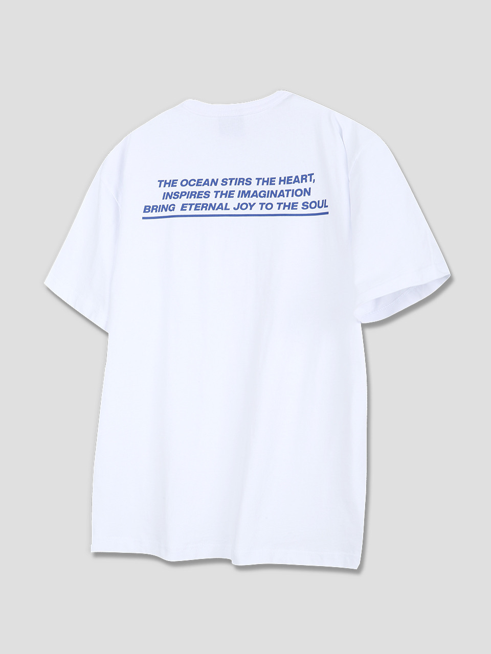 DOLPHIN POCKET BACK PRINT ATTACHMENT HALF SLEEVE T-SHIRTS WHITE