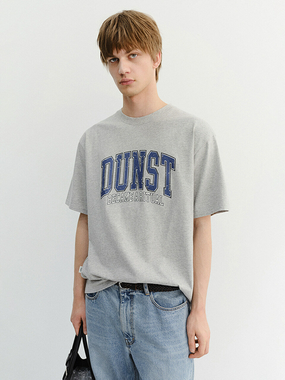 UNISEX VINTAGE ARCH LOGO T-SHIRT MELANGE GREY_M_UDTS6B145G2