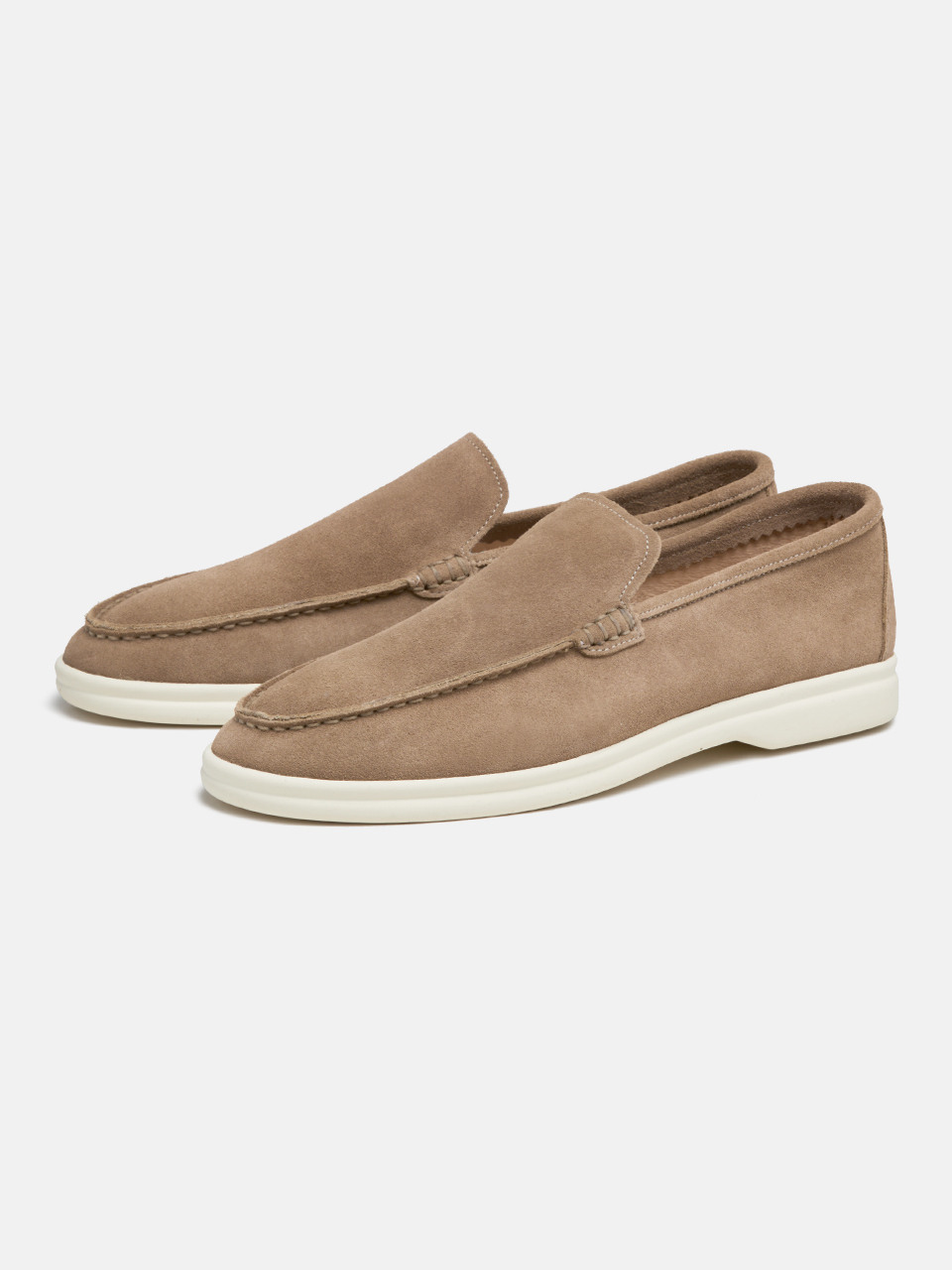 Замшевые лоферы унисекс 3см Louis Beige