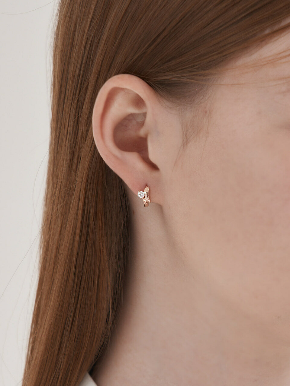 Серьги конго 14K с кубическим цирконием C24EGP209