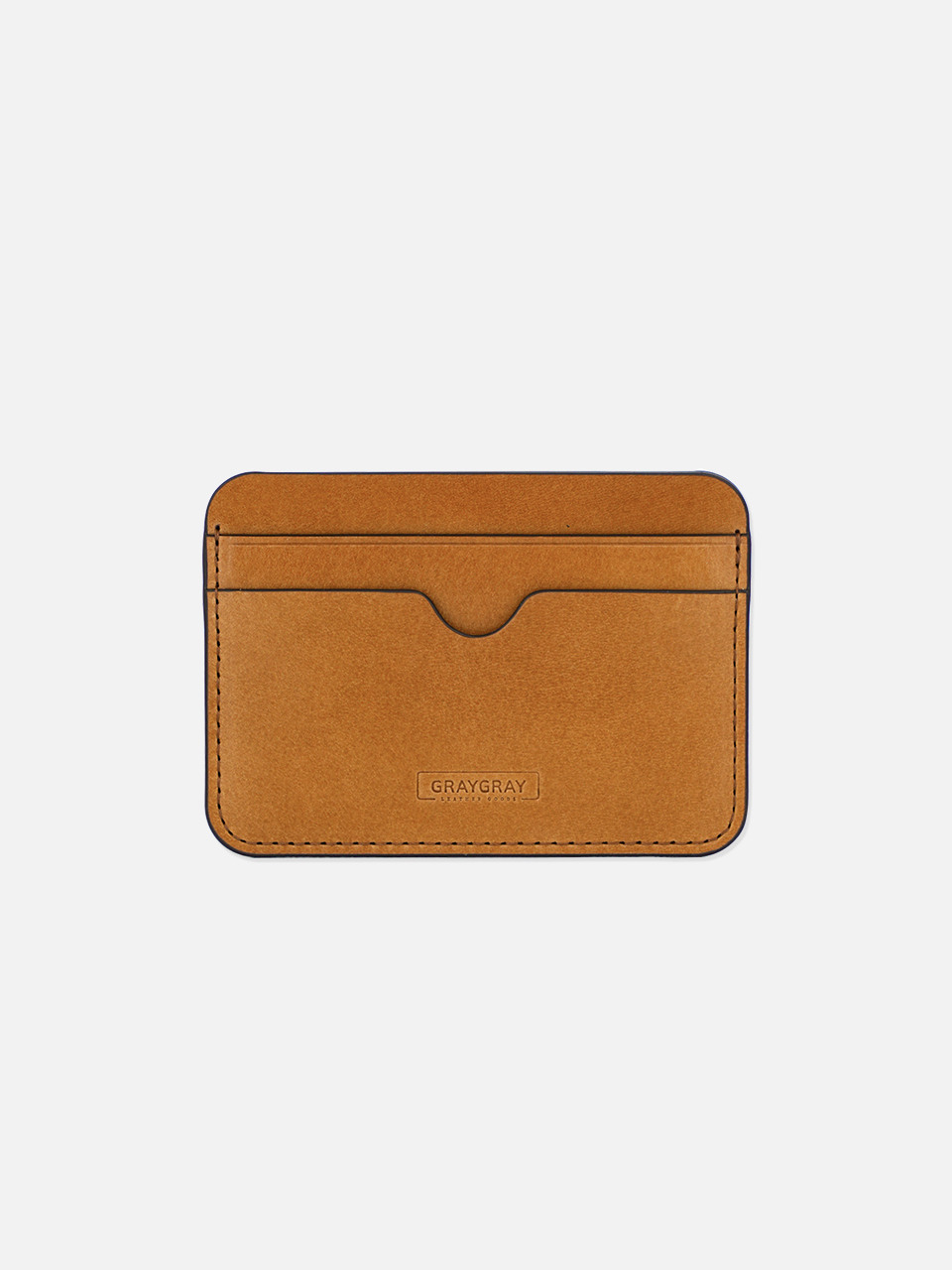 Italian Pebble Card Wallet Bright Camel