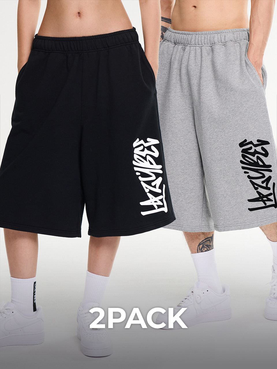 2 Pack шорты Giant Fit Wide Bermuda с большим логотипом 2 цвета
