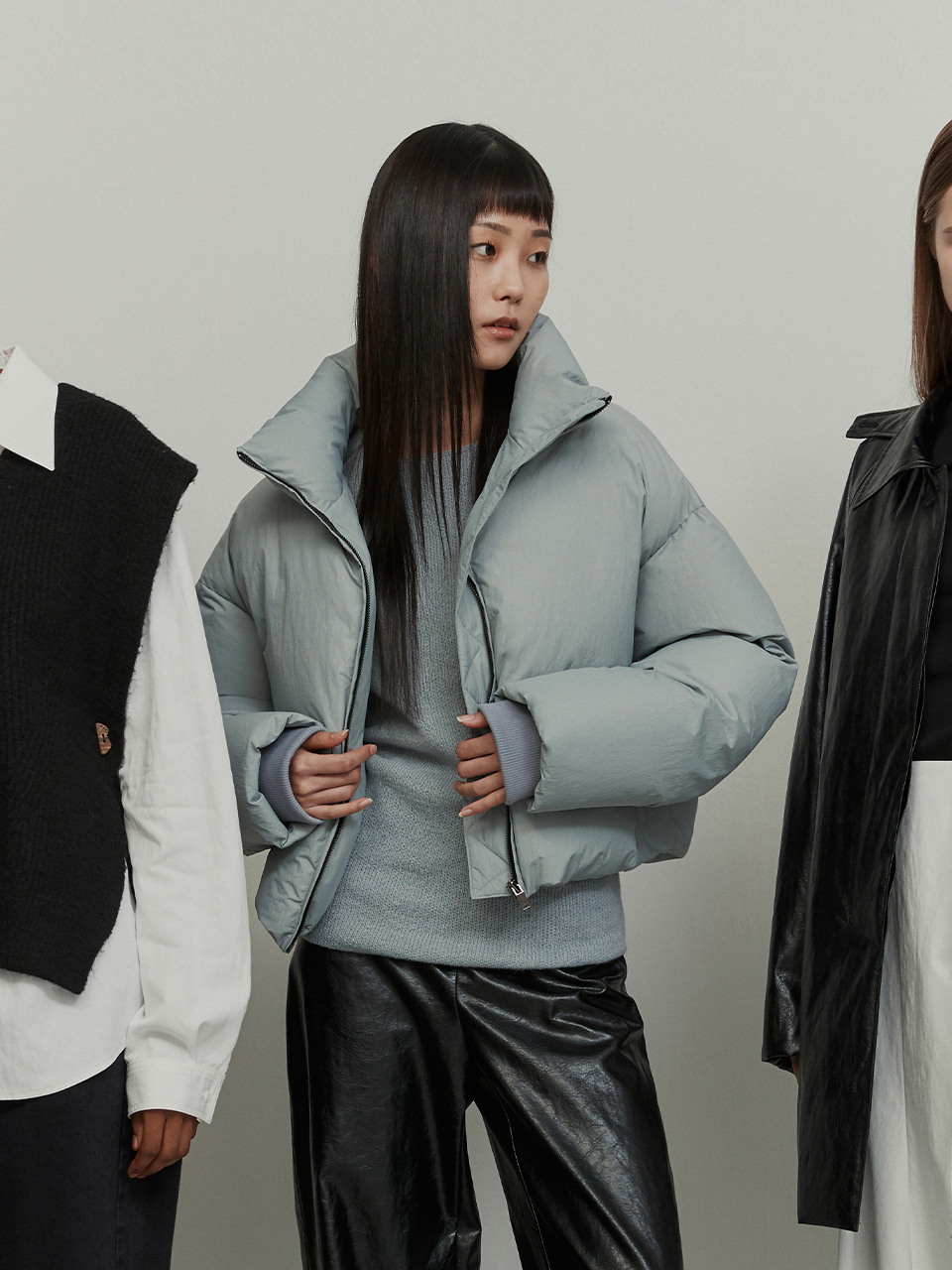 ●RE RHEE●FUNNEL NECK PUFFER DOWN JACKET 韓国人気 ダウン 리이][단독] 4COLORS FUNNEL NECK PUFFER DOWN JACKET