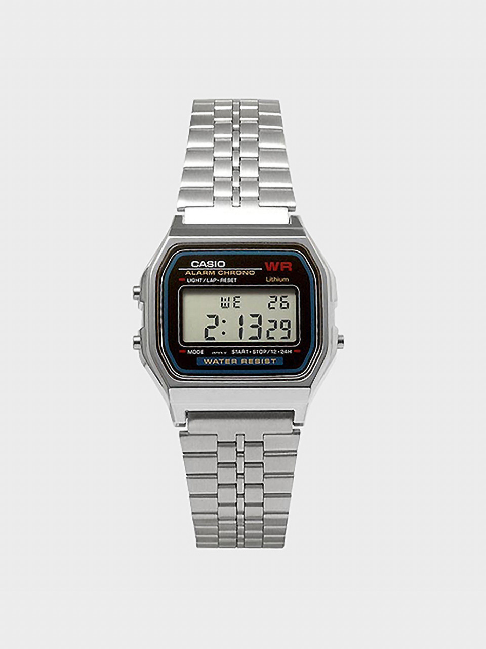 CASIO A159W-N1 унисекс металлический браслет наручные часы
