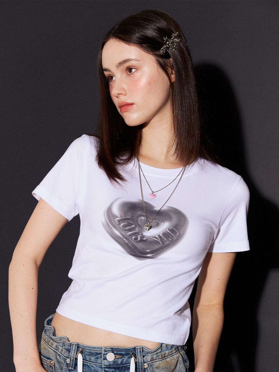 [LOTSYOU] lotsyou_Heart Candy T-shirt ver.2 2色★Tシャツ lotsyou_Heart Candy T-shirt ver.2 White (LOTSYOU/Tシャツ