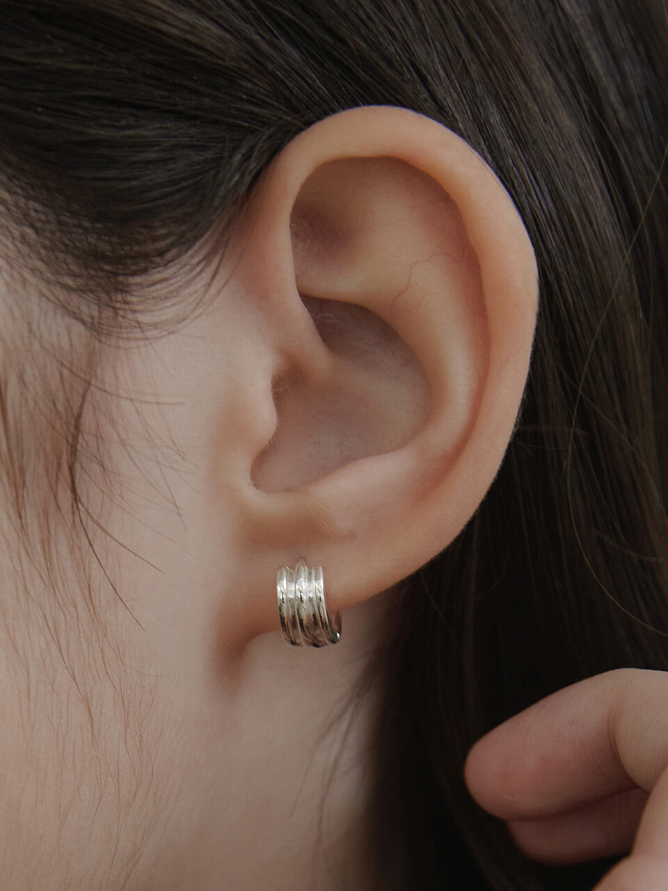 Серьги-кольца из серебра 925 пробы EC3131 (S,M)