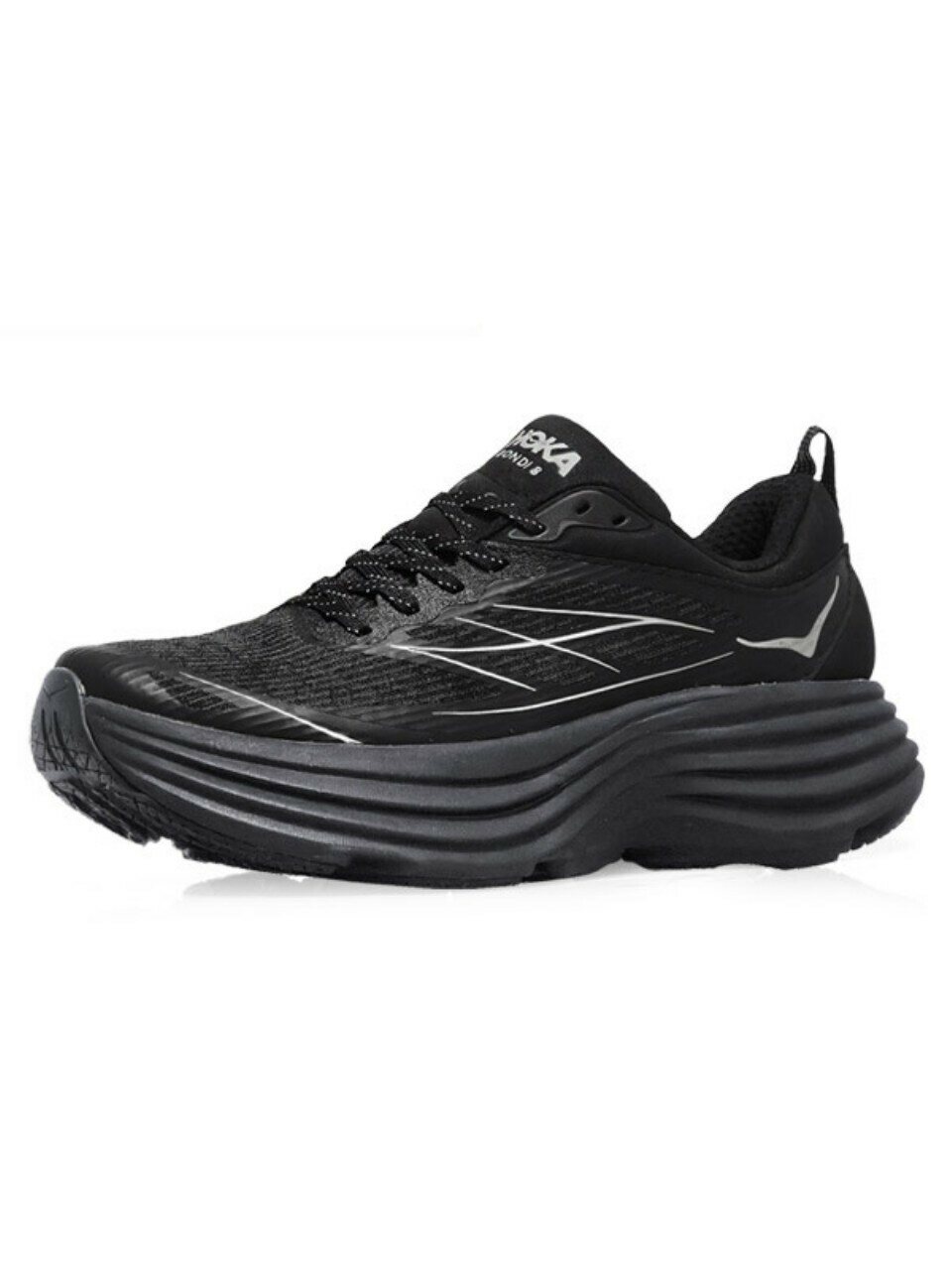 Кроссовки Hoka Bondi 8 TS Cage для бега Black Silver 1155391-BKSV